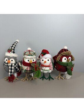 4 Felt Birds Christmas Winter Theme Featherly Sprtiz? Wondershop? Unknown Brand